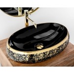 Накладной умывальник Rea Meryl Black/Gold